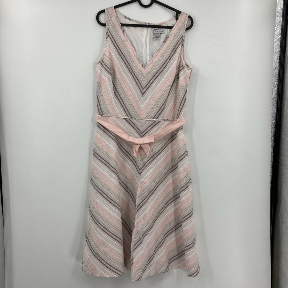 Adrianna Papell Sleeveless Dress w Bow Belt